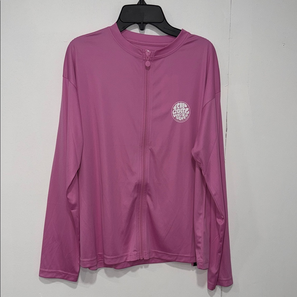 Rip Curl Long Sleeve Zip UP Rash Guard, SMALL